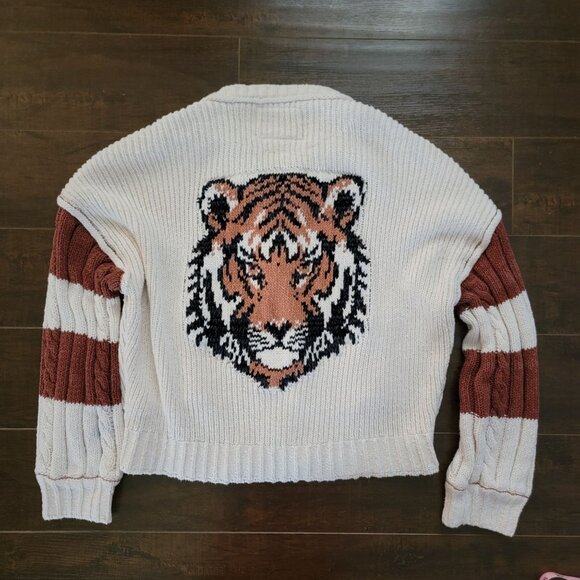 Anthropologie Pilcro Cable-Knit Icon Zip-Up Sweater Womens XS Tiger Contemporary - Picture 3 of 8